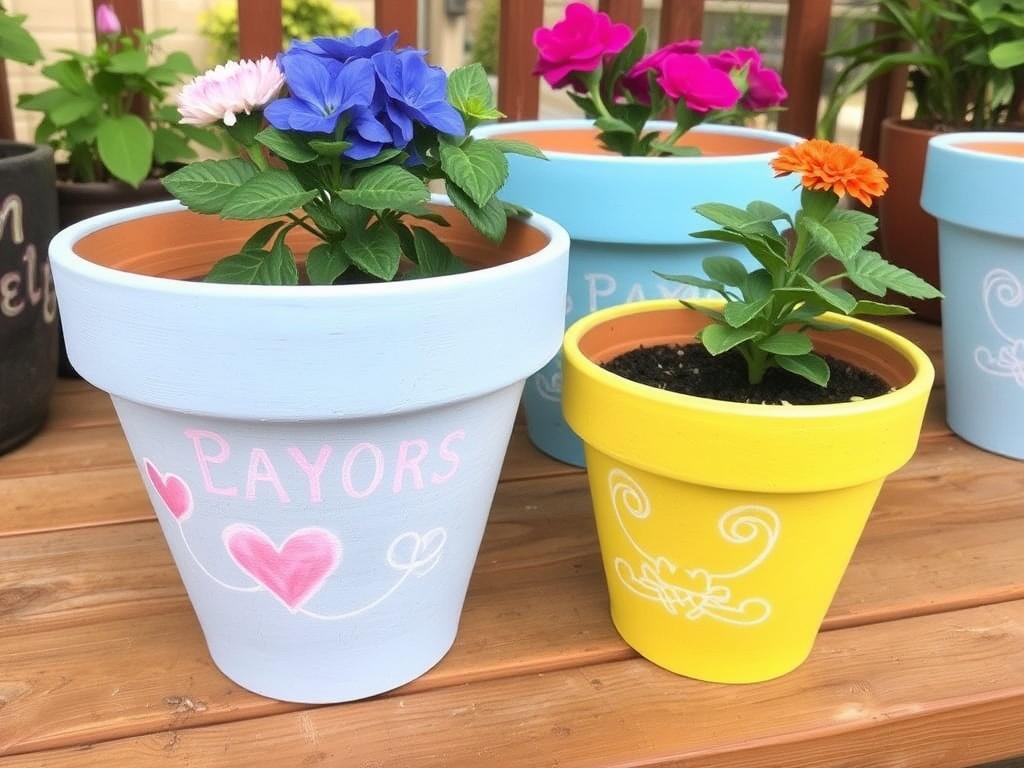 Personnaliser ses pots de fleurs avec de la peinture à la craie.. Mon expérience personnelle : un atelier sur la terrasse Personnaliser ses pots de fleurs avec de la peinture à la craie.. Mon expérience personnelle : un atelier sur la terrasse