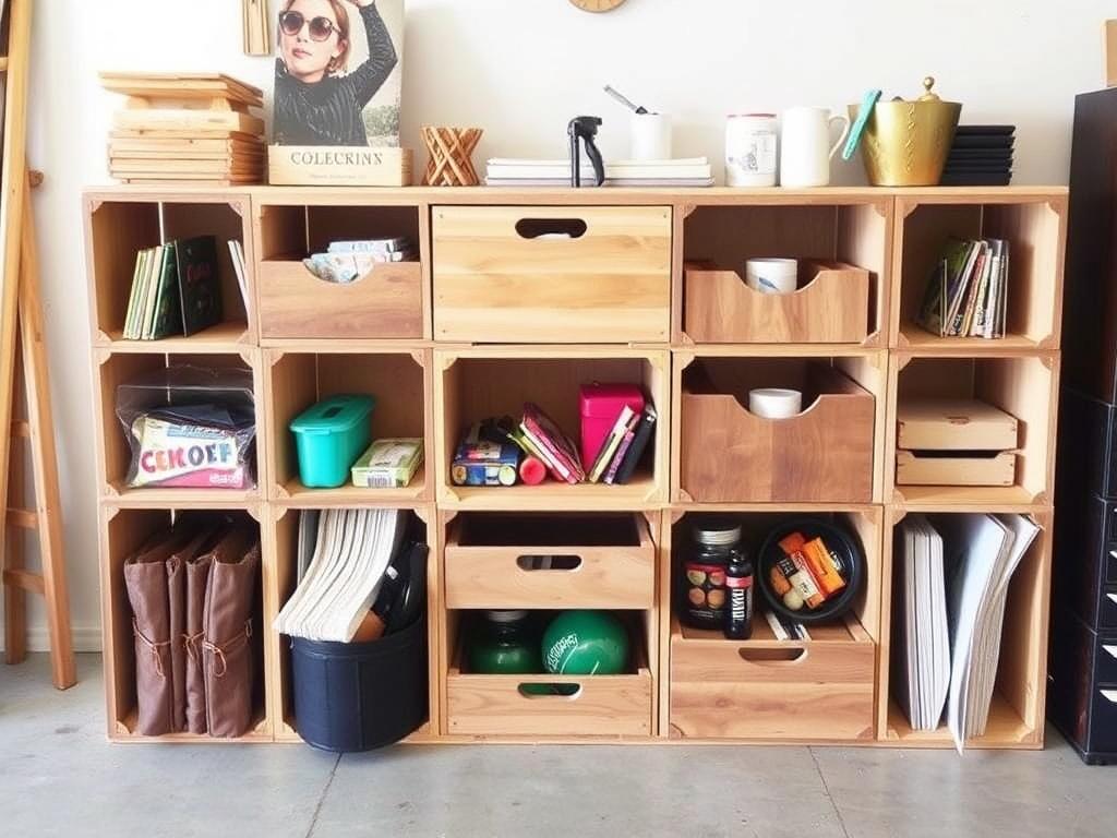 Dix idées de rangement DIY pour organiser son atelier créatif.. Idée 3 : tiroirs modulaires à partir de caisses en bois Dix idées de rangement DIY pour organiser son atelier créatif.. Idée 3 : tiroirs modulaires à partir de caisses en bois