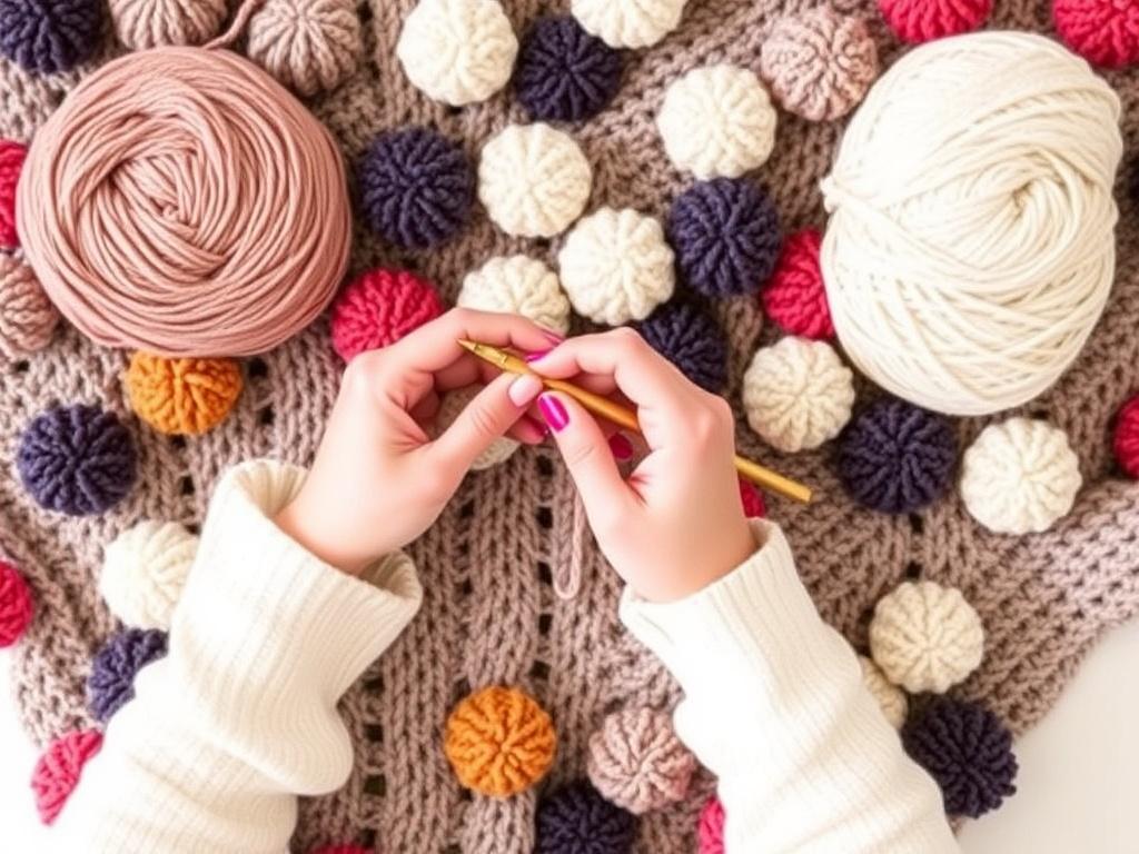 Вязание пледа из помпонов. Завершающие штрихи и рекомендации по стилю Вязание пледа из помпонов. Завершающие штрихи и рекомендации по стилю