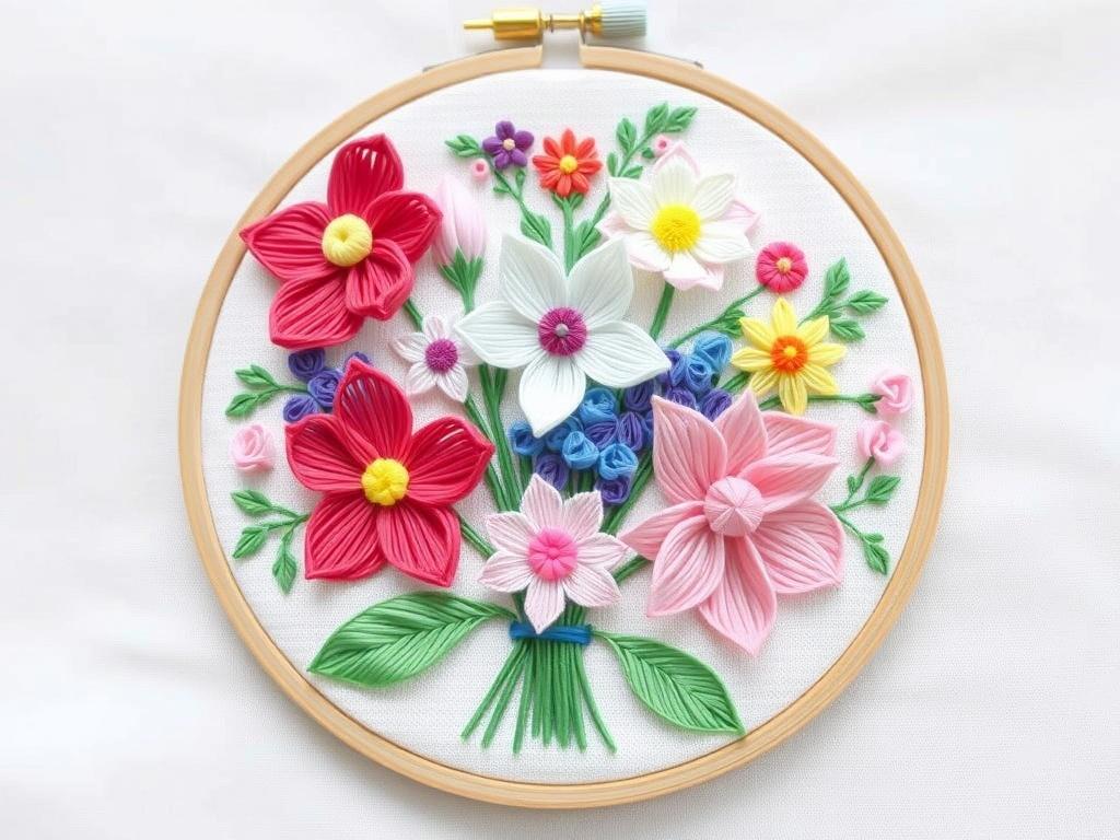 Вышивка лентами букета цветов. Завершение: как довести работу до презентабельности Вышивка лентами букета цветов. Завершение: как довести работу до презентабельности