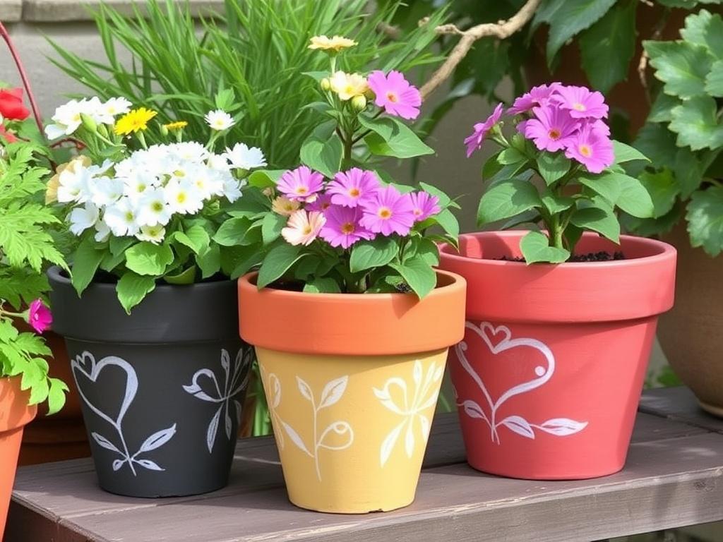 Personnaliser ses pots de fleurs avec de la peinture à la craie.. Entretien des pots peints Personnaliser ses pots de fleurs avec de la peinture à la craie.. Entretien des pots peints