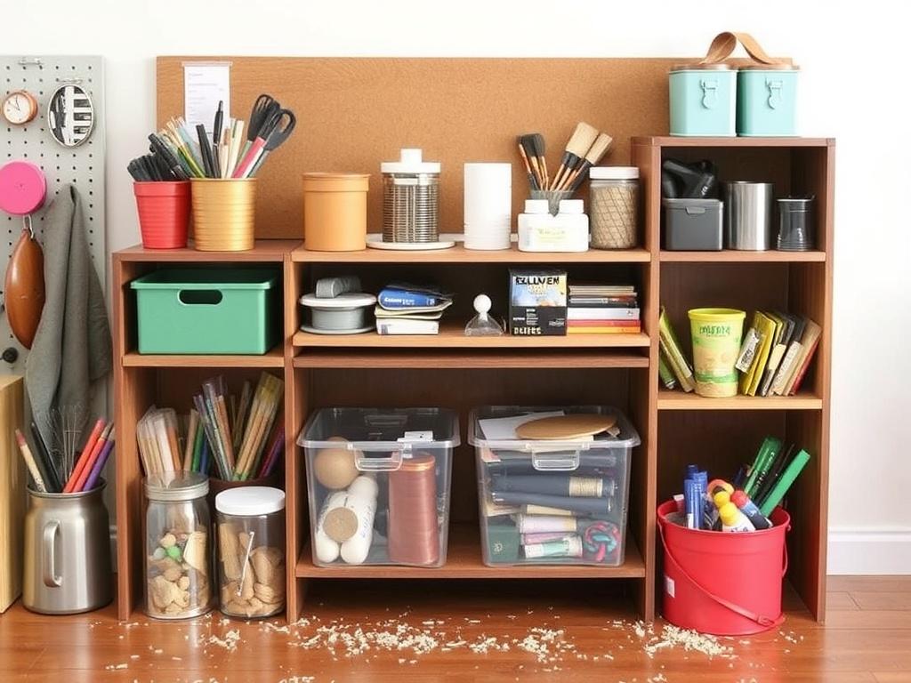 Cómo organizar tu espacio de manualidades de forma eficiente.. Organización para actividades con polvo o residuos Cómo organizar tu espacio de manualidades de forma eficiente.. Organización para actividades con polvo o residuos