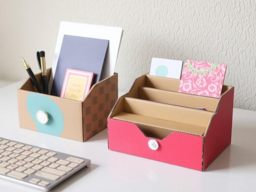 Organizadores de escritorio hechos con cartón.. Ideas para vender o regalar tus piezas hechas a mano Organizadores de escritorio hechos con cartón.. Ideas para vender o regalar tus piezas hechas a mano