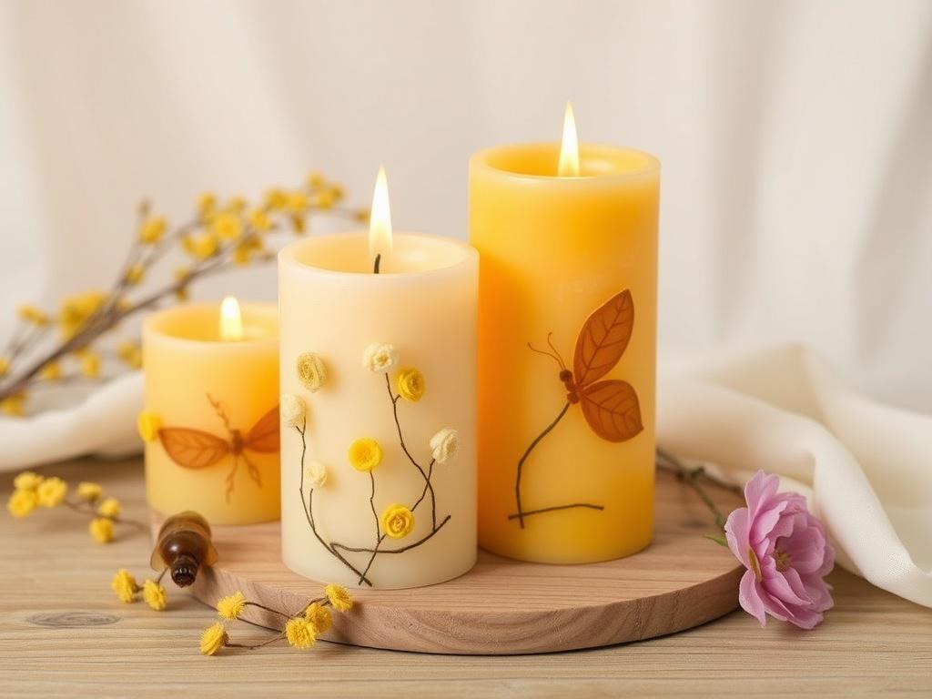 Décorer des bougies avec de la cire d'abeille : un projet naturel et poétique.. Réaliser des appliques en feuilles de cire Décorer des bougies avec de la cire d'abeille : un projet naturel et poétique.. Réaliser des appliques en feuilles de cire