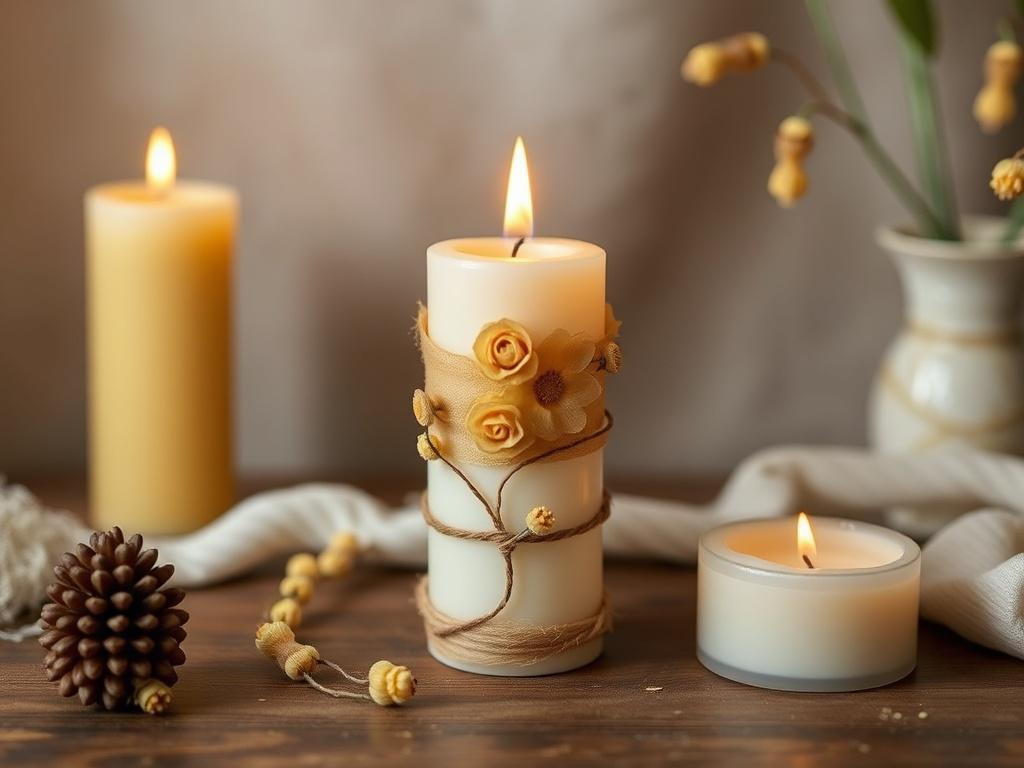 Décorer des bougies avec de la cire d'abeille : un projet naturel et poétique.. Projets pas à pas : bougie enveloppée Décorer des bougies avec de la cire d'abeille : un projet naturel et poétique.. Projets pas à pas : bougie enveloppée