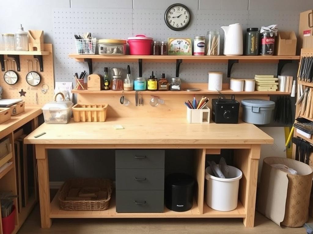 Dix idées de rangement DIY pour organiser son atelier créatif.. Tableau comparatif : coût, temps et niveau de difficulté Dix idées de rangement DIY pour organiser son atelier créatif.. Tableau comparatif : coût, temps et niveau de difficulté