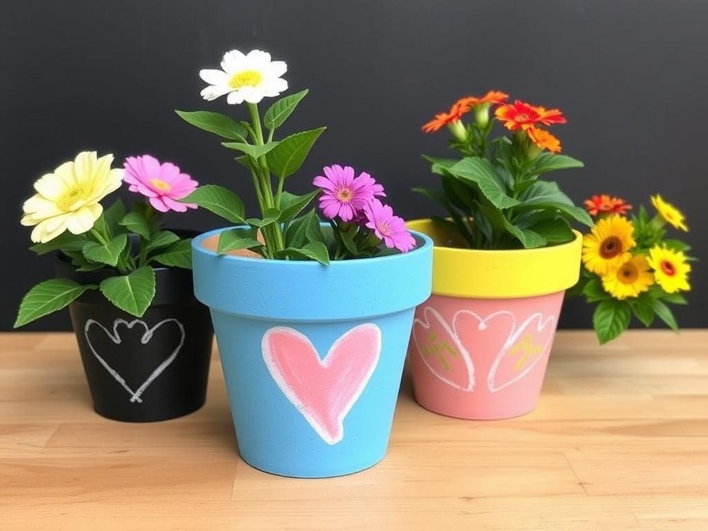 Personnaliser ses pots de fleurs avec de la peinture à la craie.. Astuce de pro : jouer avec les textures Personnaliser ses pots de fleurs avec de la peinture à la craie.. Astuce de pro : jouer avec les textures
