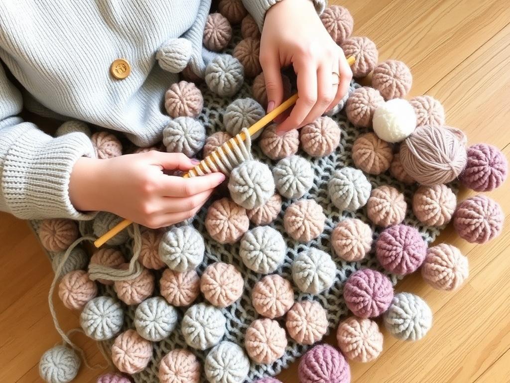 Вязание пледа из помпонов. Лайфхаки и маленькие хитрости для гладкости процесса Вязание пледа из помпонов. Лайфхаки и маленькие хитрости для гладкости процесса