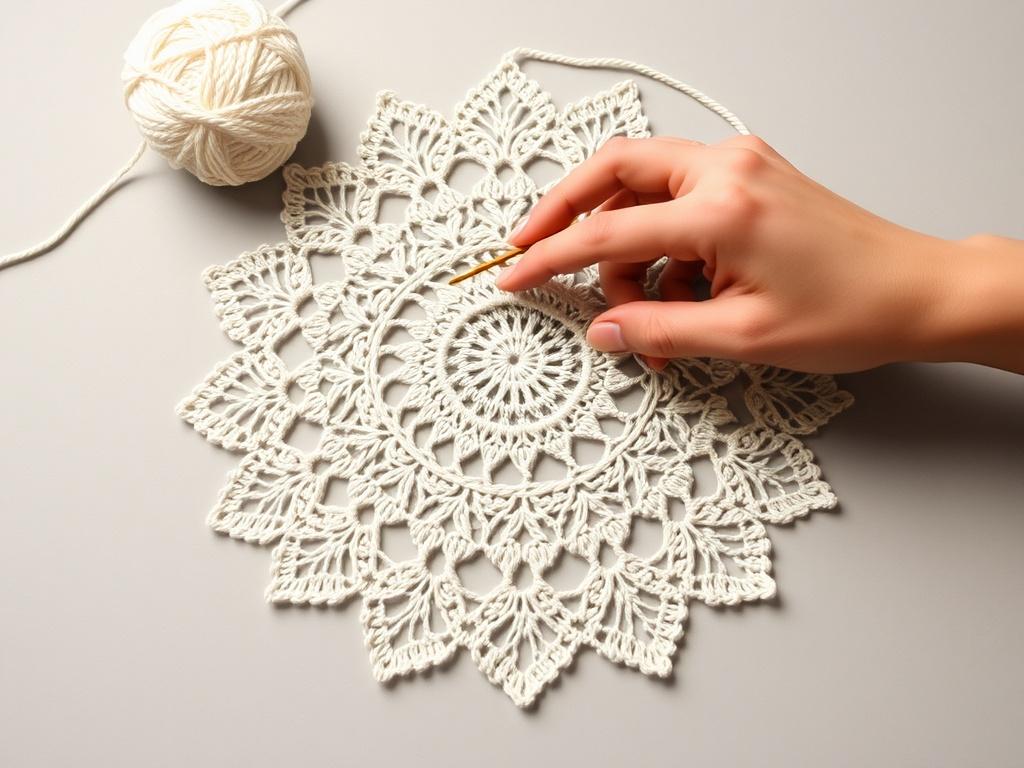 Вязание крючком ажурной салфетки. Хранение, сила и темп освоения